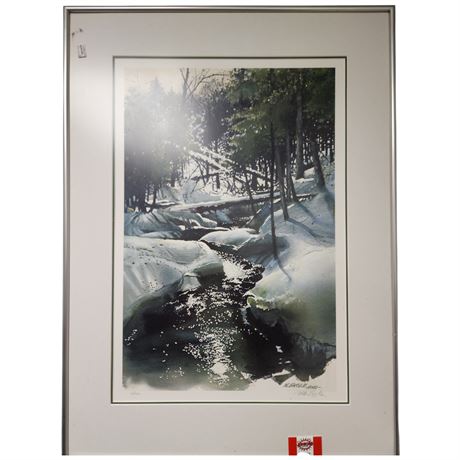 Framed Print "Winter Brook" Signed By Nita Engle, #38 Of 950