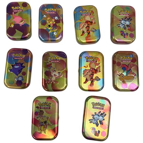 10 Pokemon Tins, Full Of Cards