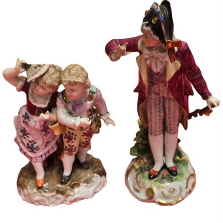 Pair Of 19Th Century Dresden Porcelain Figurines