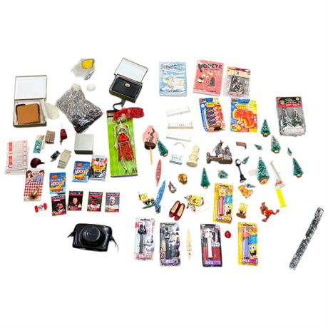 Assorted Collectibles, Novelty Gag Jokes, Lemax Trees, Pez, Etc..