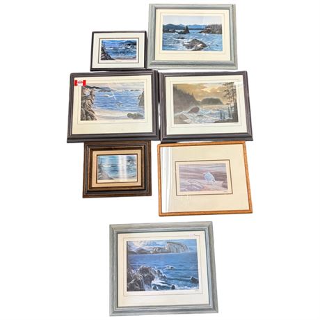 7 Framed Coastal Prints