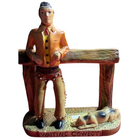 Vintage Chalkware "The Waiting Cowboy" Figurine