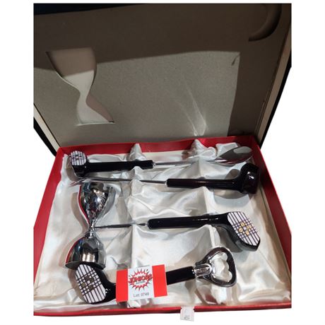 Golf Style Drink Mixing Set, In Original Box