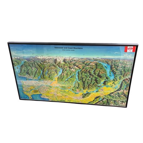 Vintage Framed Print "Vancouver & Coast Mountains B.C"