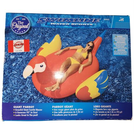 Giant Swim Line Inflated Water Parrot, In Original Box