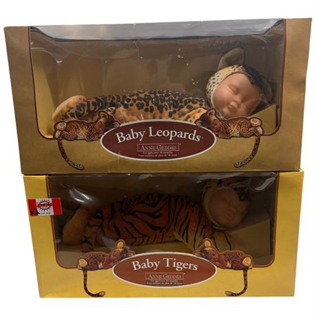 2 Vintage Anne Geddes, Tiger & Leopard