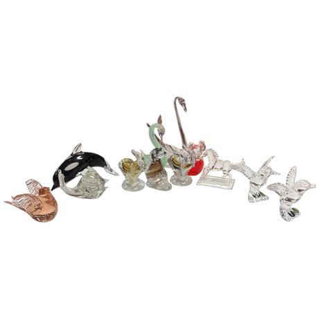 Large Assortment Of Art Glass Figurines