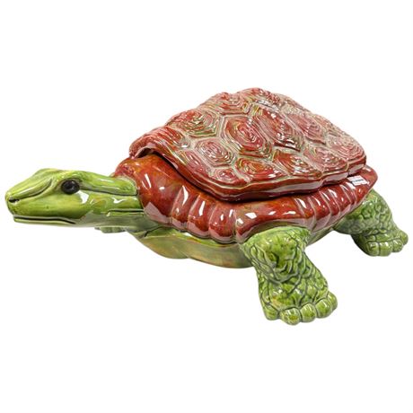 Large Vintage Porcelain Turtle, With Removable Shell