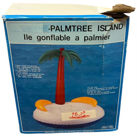 Inflatable Palm Tree Island Water Floatie, In Original Box