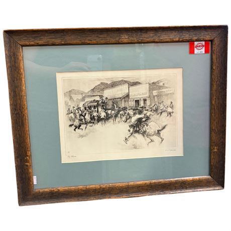 Vintage Framed Print "The Alarm" By R. H. Palenske