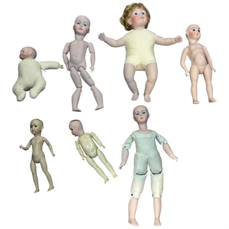 Assorted Vintage Bisque & Porcelain Dolls
