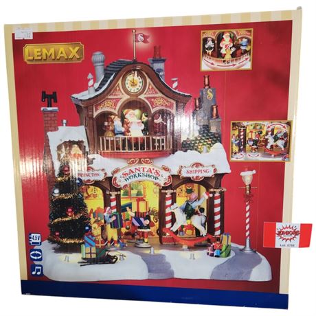 Lemax Porcelain Lighted Santas Workshop, In Original Box