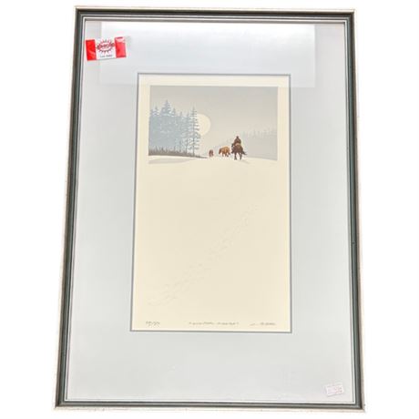 Framed Print "Winter Range" Signed Len Gibbs #34 Of 57