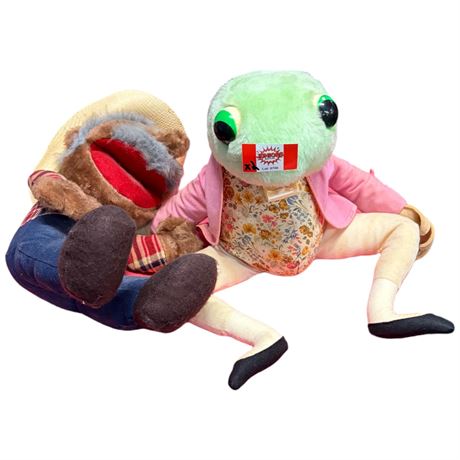 Vintage Mr. Jeremy Fisher Plush Frog & Goldminer Plush