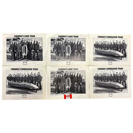 6 Canada Bobsleigh / Leuge Signed Team Photos