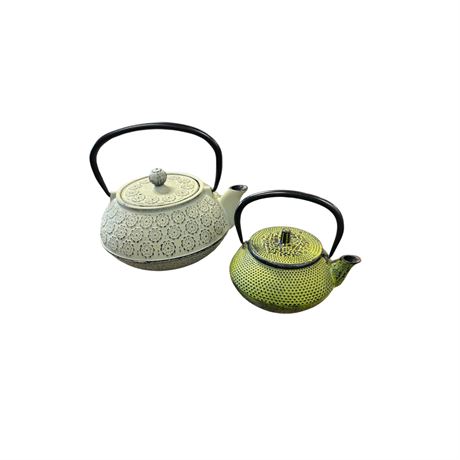 2 Vintage Chinese Iron Tea Pots