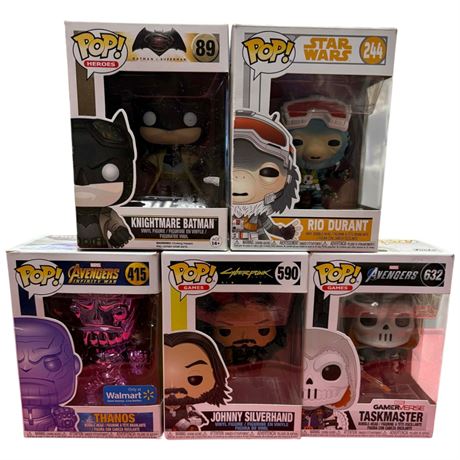 5 Pop Figurines In Original Boxes