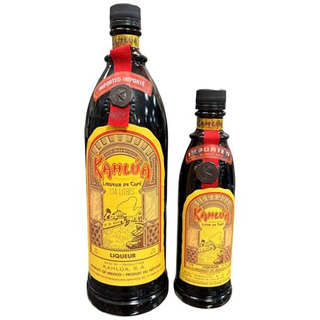 2 Sealed 1.14L & 375Ml Kahlua Liqueur Bottles
