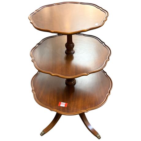Vintage Deilcraft 3 Tier Pie Crust Side Table