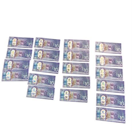 20 Consecutive 2017 Canadian $10 Bills