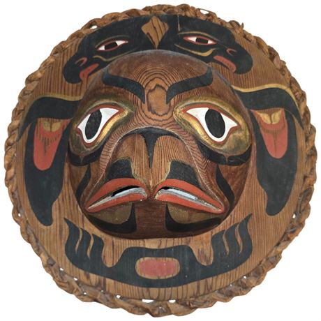 Hand Carved First Nations Moon Hawk Mask By Klaowus