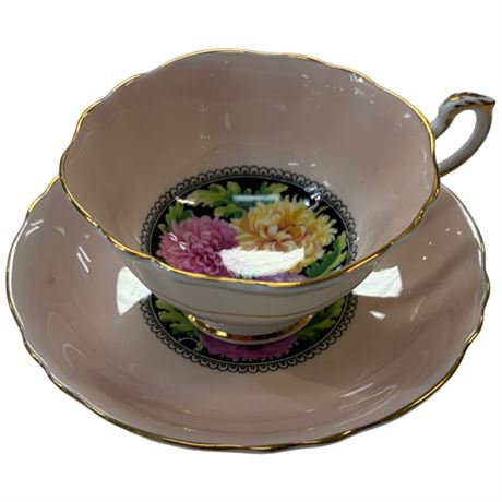Vintage Double Stamped Paragon "Mums Flowers" Tea Cup & Saucer