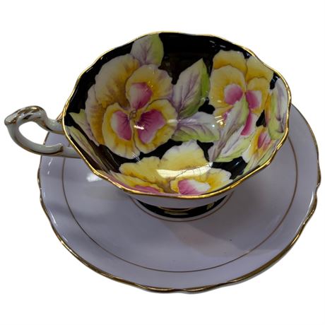 Vintage Double Stamped Paragon "Pansy" Tea Cup & Saucer