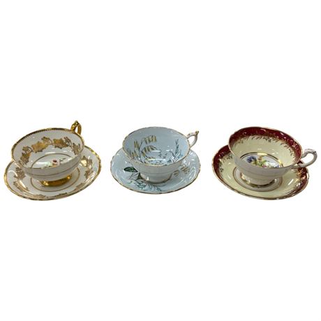 3 Paragon Cups & Saucers