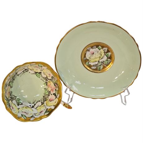 Vintage Double Stamped Paragon "Rose Garland" Tea Cup & Saucer