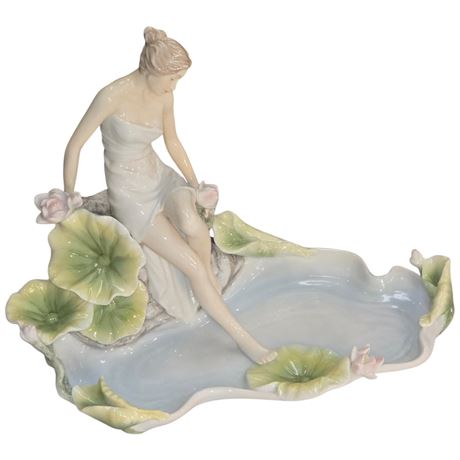 Unicorn Studio "Lady By The Lily Pond" Porcelain Figurine