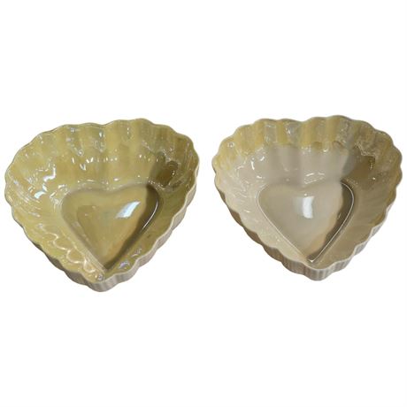 Vintage Belleek, Heart-Shaped Bowls