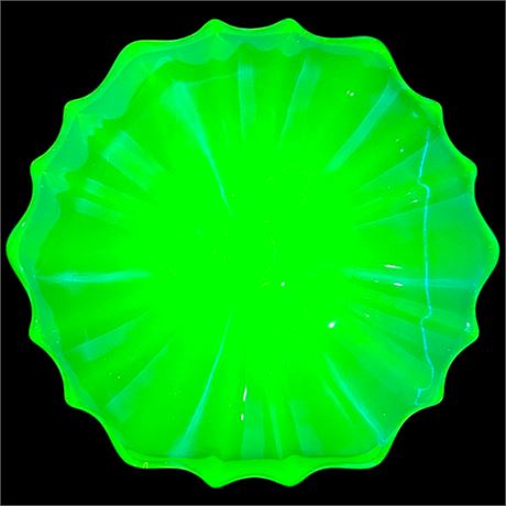 Vintage Footed Uranium Glass Bowl
