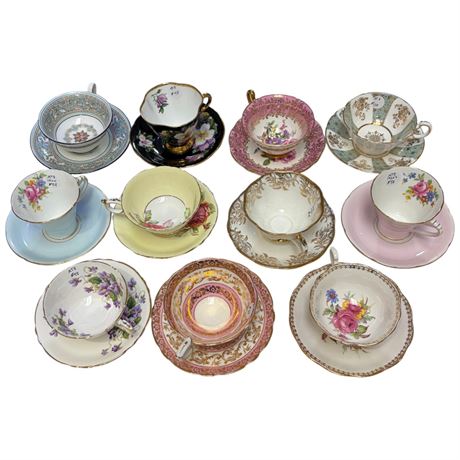 11 Assorted Cups & Saucers,