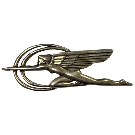 Art Deco Flying Goddess Brooch