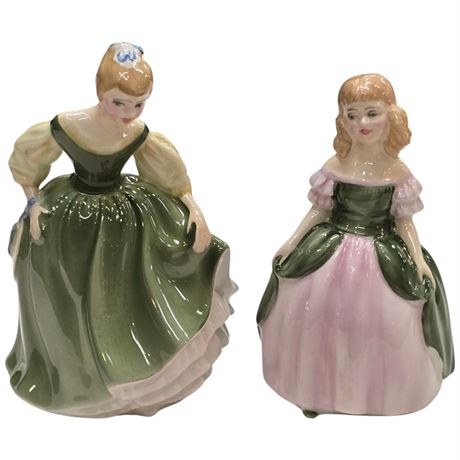 2 Vintage Royal Doulton Figurines "Penny" & "Fair Maiden"