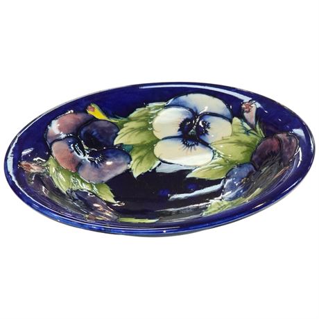 Early Signed Moorcroft "Pansy Shallow" Bowl