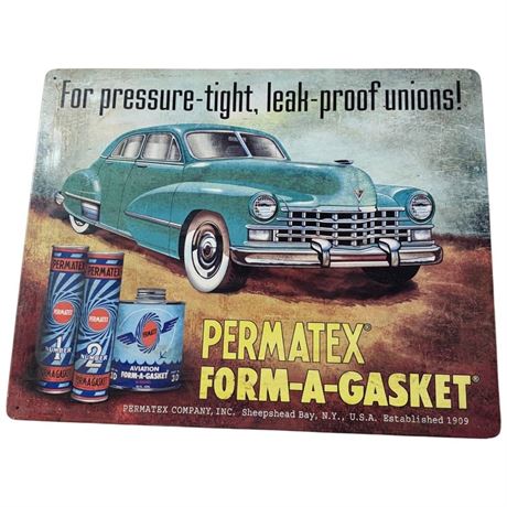 Permatex Form-A-Gasket Tin Advertising Sign