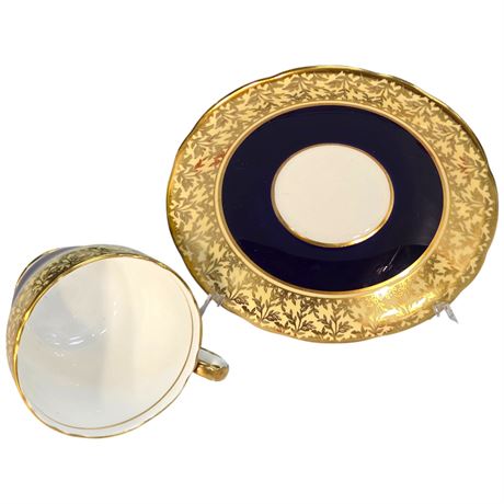 Vintage Aynsley "Blue & Gold" Tea Cup & Saucer