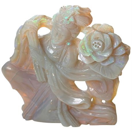 19Th Century Chinese Carved Australian Fire Opal