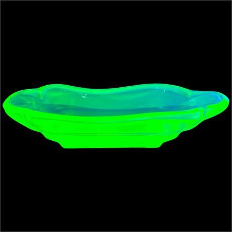 Vintage Uranium Glass Butter Dish