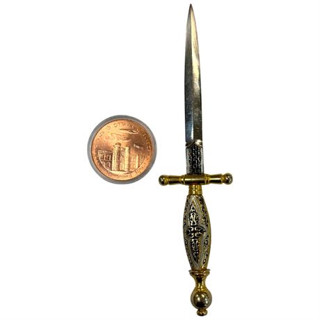 Toledo Sword Letter Opener & Royal Canadian Mint Coin