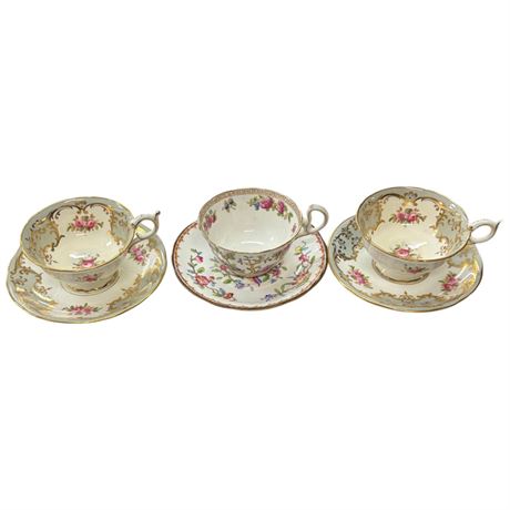 2 Coalport & 1 Royal Albert Cups And Saucers