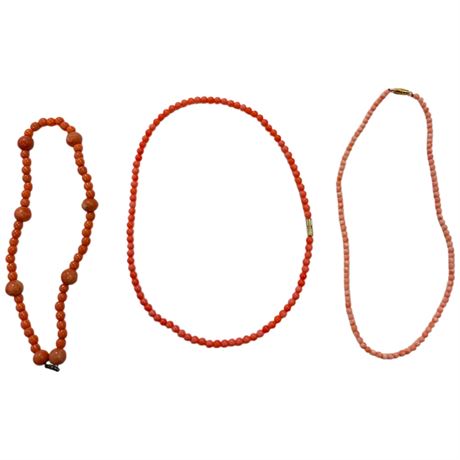 3 Coral Necklaces