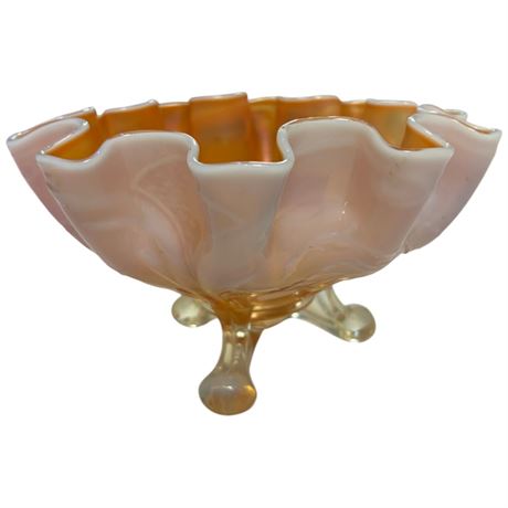 Vintage Carnival Glass Fluted Bowl