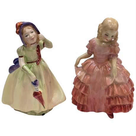 2 Vintage Royal Doulton Figurines "Rose" & "Babie"