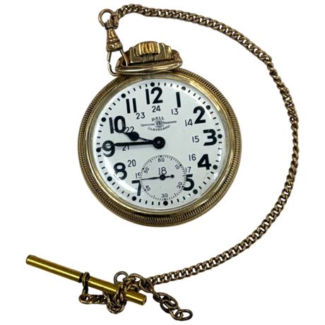 Vintage 10K Gf Official Standard Ball Co. Cleveland Ohio 21 Jewel Pocket Watch