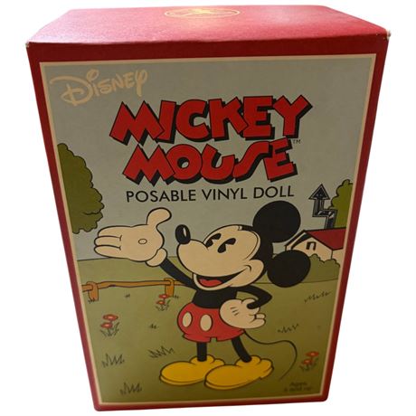 Disney Mickey Mouse Posable Vinyl Doll In Original Box