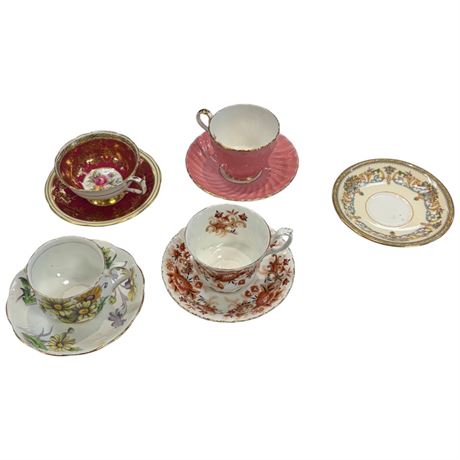 5 Assorted Cups & Saucers, Aynsley Etc.
