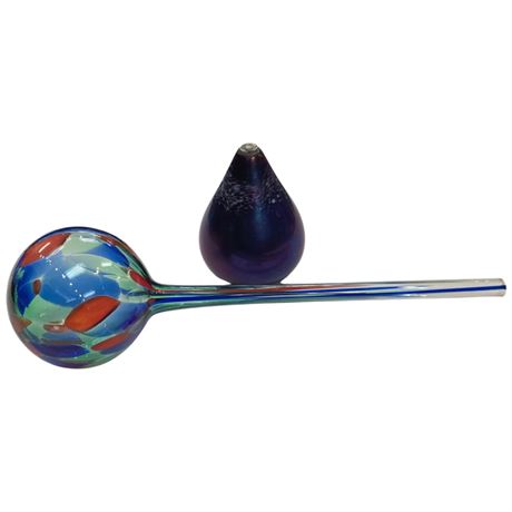 Art Glass Perfume Bottle & Art Glass Water Globe