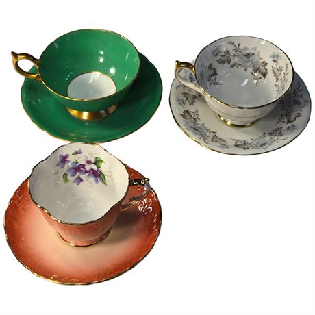 3 Aynsley Tea Cups & Saucers